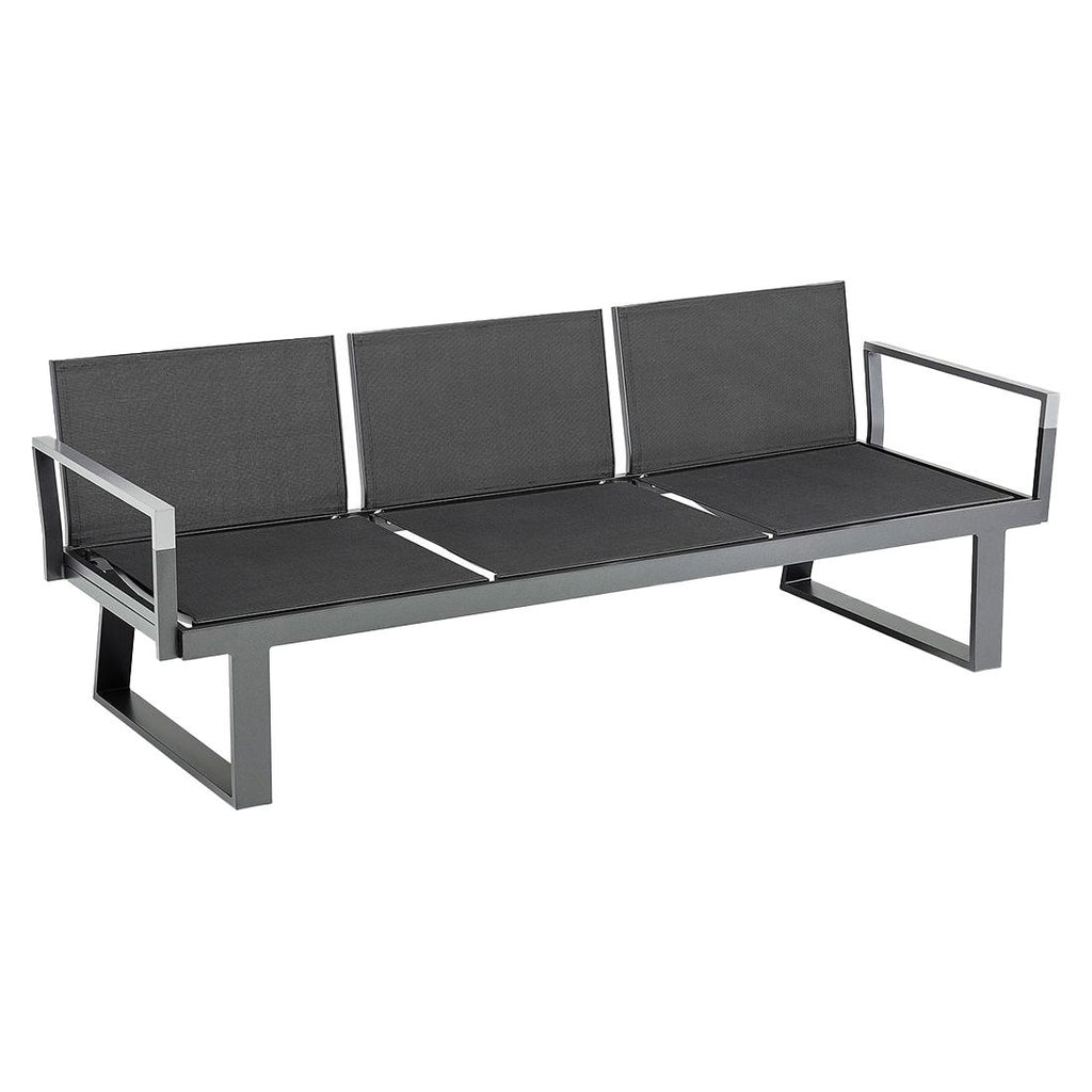 Hagebenk Rasmus Modular aluminium/textilen 222 cm detalj av tekstilene