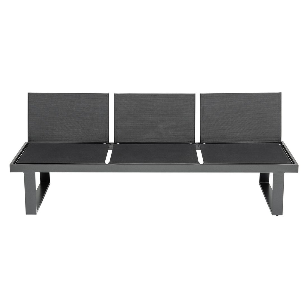 Hagebenk Rasmus Modular aluminium/textilen 210 cm montert i hage