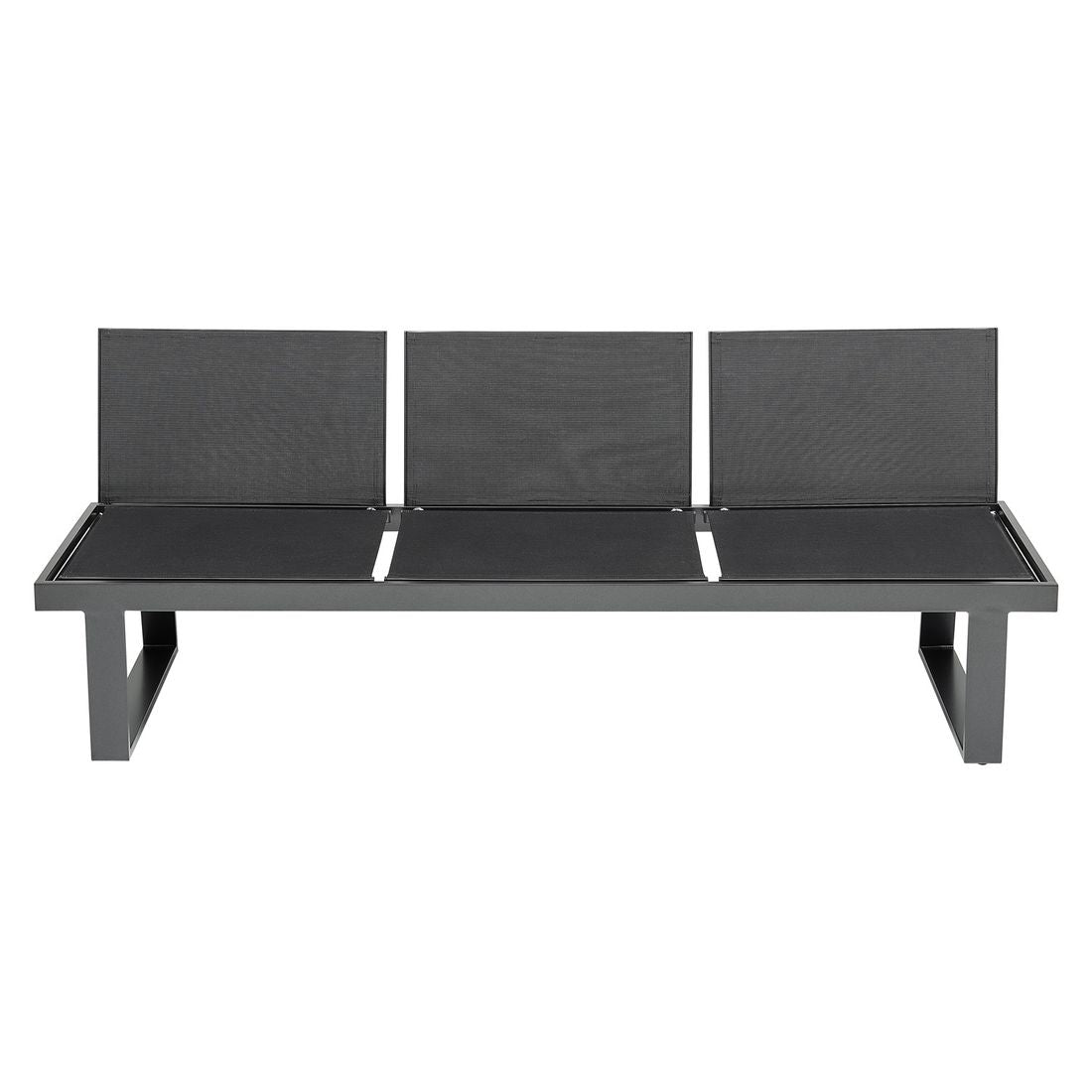 Hagebenk Rasmus Modular aluminium/textilen 210 cm montert i hage