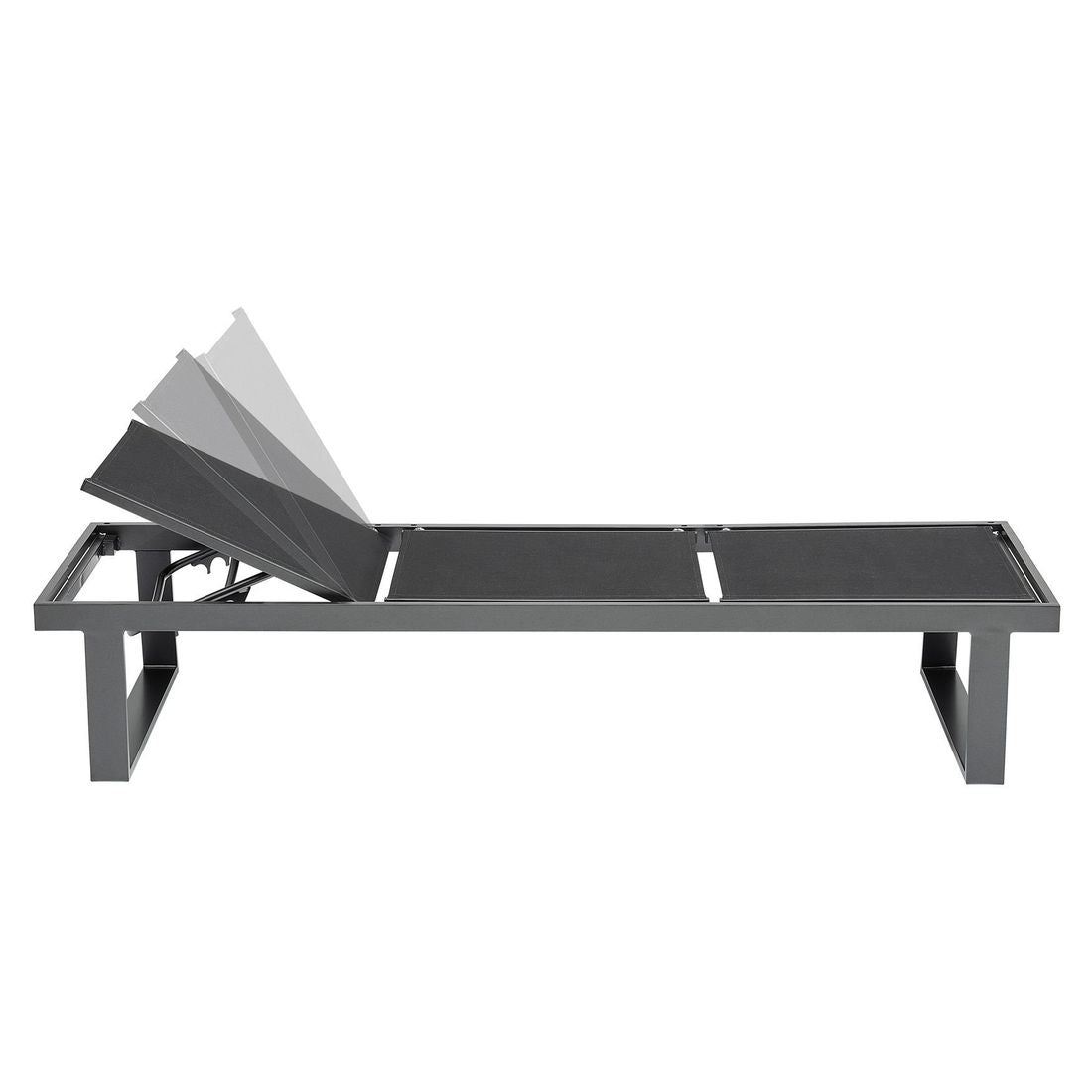 Hagebenk Rasmus Modular aluminium/textilen 222 cm nærbilde av aluminiumsramme
