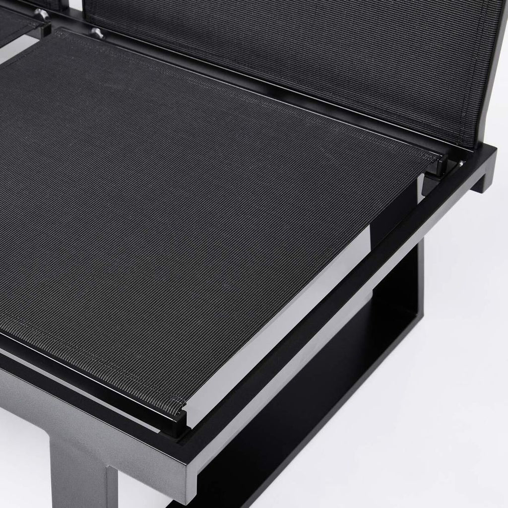 Hagebenk Rasmus Modular aluminium/textilen 222 cm sideprofil