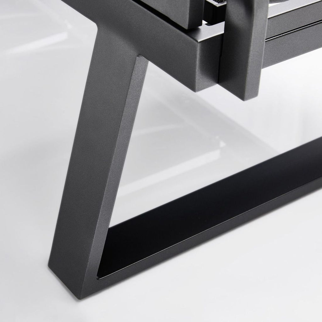 Hagebenk Rasmus Modular aluminium/textilen 222 cm visning av sitteflate