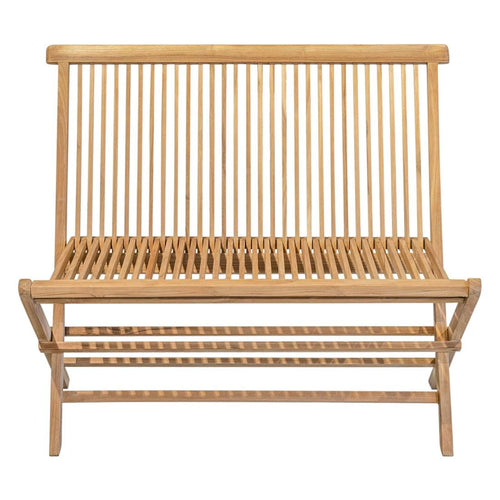Hagebenk Riva sammenleggbar resirkulert teak 100 cm nærbilde av treverk