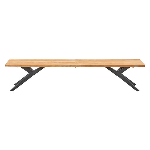 Bakside av Hagebenk Rotterdam rustfritt stål/resirkulert teak 280 cm