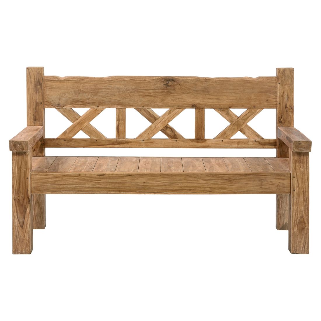 Hagebenk Rustic resirkulert teak 160 cm bakside