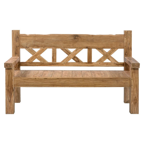 Hagebenk Rustic resirkulert teak 160 cm bakside