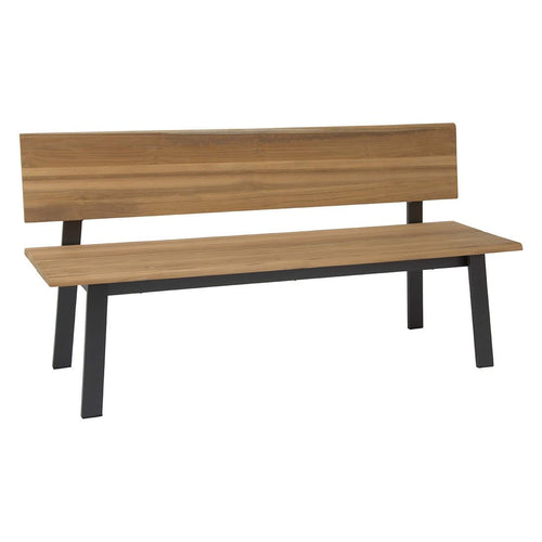 Hagebenk Sam aluminium/teak 160 cm - Stern forfra