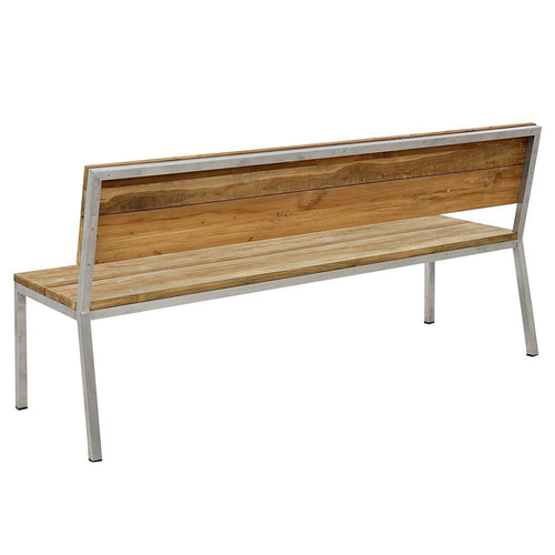 Hagebenk Samoa rustfritt stål/resirkulert teak 150 cm bakside