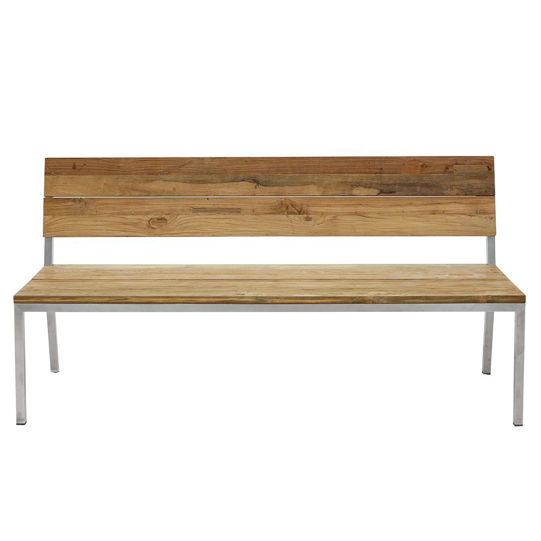 Detalj av Hagebenk Samoa rustfritt stål/resirkulert teak 150 cm