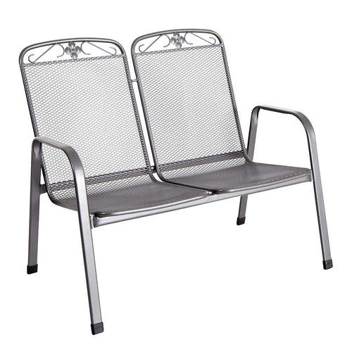 Hagebenk Savoy metall 107 cm jerngrå fra front