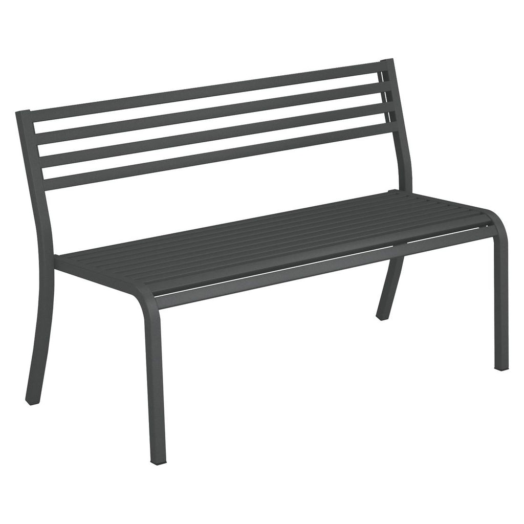 Hagebenk Segno stål stabelbar 128 cm forfra