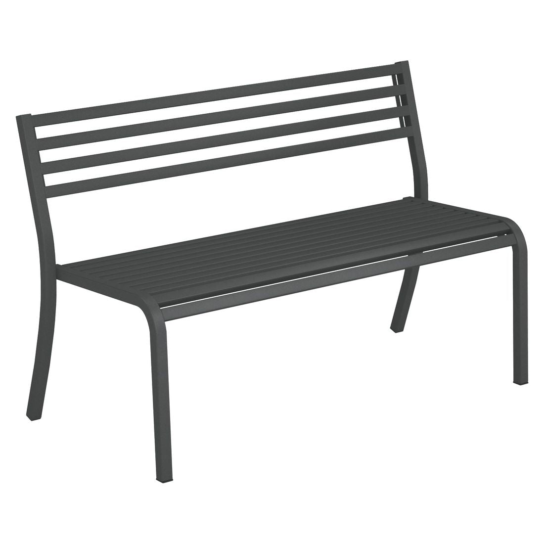 Hagebenk Segno stål stabelbar 128 cm forfra