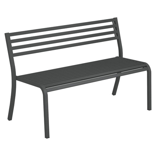 Hagebenk Segno stål stabelbar 128 cm forfra