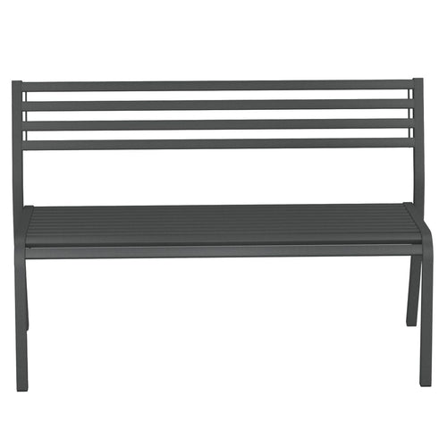 Hagebenk Segno stål stabelbar 128 cm bakside