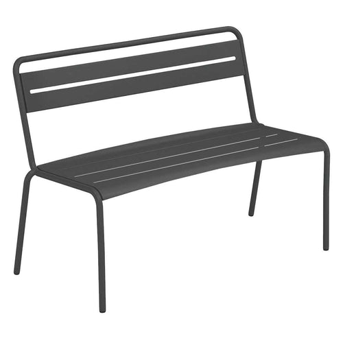 Hagebenk Star 2-seter 118 cm stabelbar stål fra siden