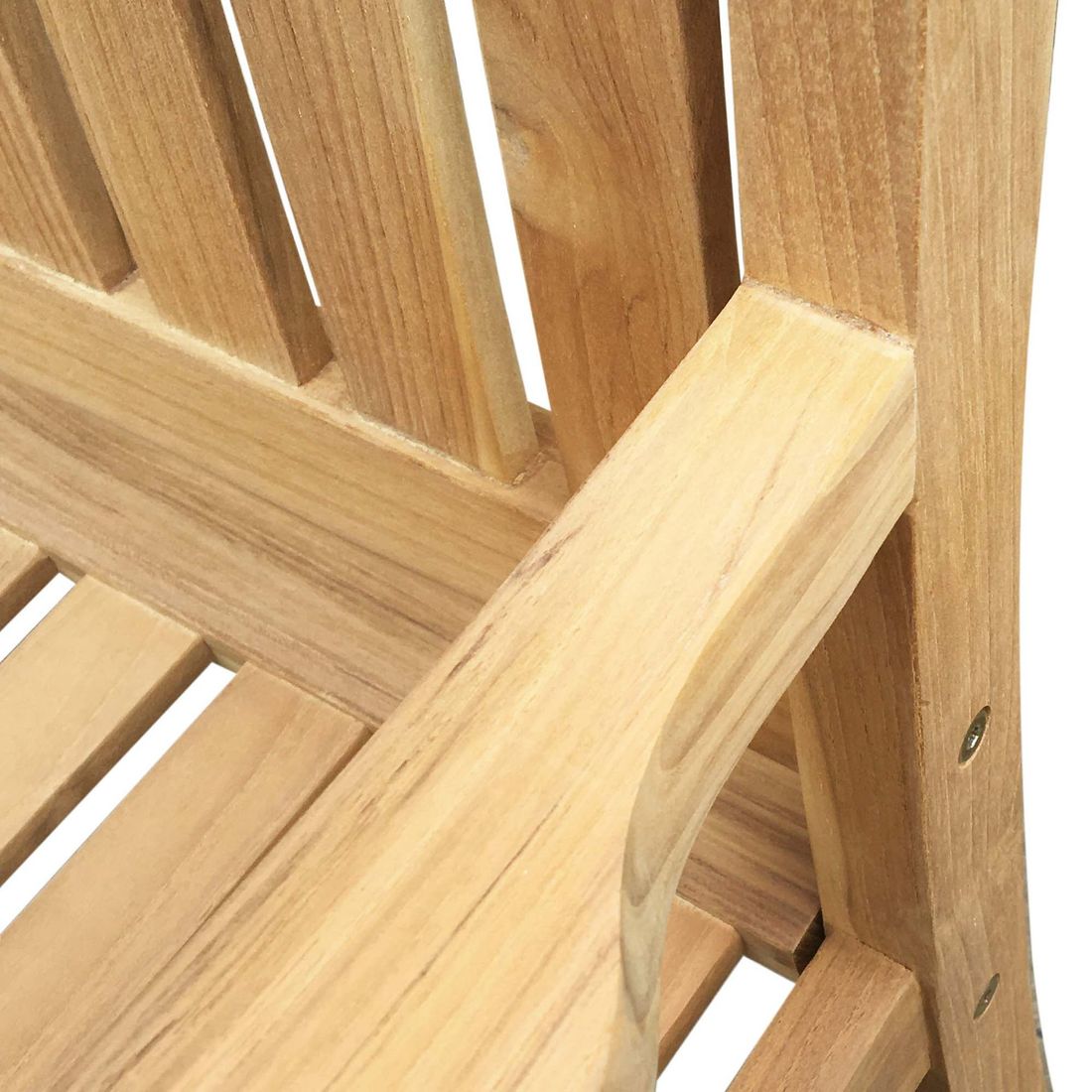 Montert Hagebenk Takoma teak 150 cm i uteområde på terrasse