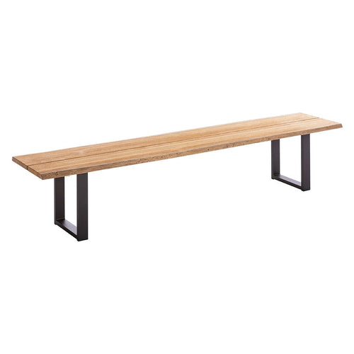 Hagebenk Tavo aluminium og teak 220 cm forfra