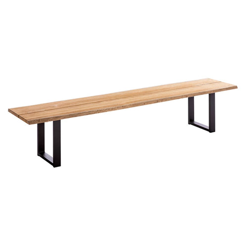 Hagebenk Tavo aluminium/teak 240 cm - Niehoff forfra
