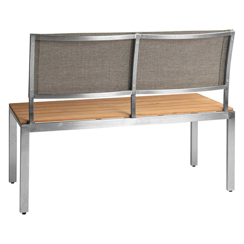 Hagebenk Viona rustfritt stål/teak 110 cm bakside