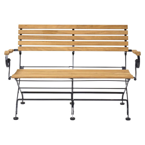 Hagebenk Wimbledon sammenleggbar stål/teak bakside