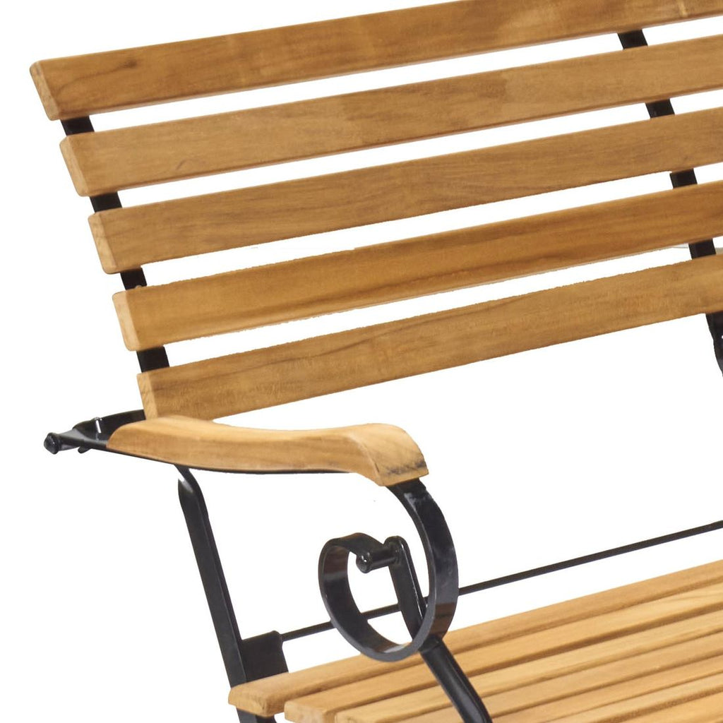 Montert Hagebenk Wimbledon sammenleggbar stål/teak i hagemiljø
