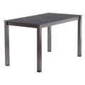 Hagebord 120x80 cm aluminium HPL jerngrå fra Sieger sett forfra