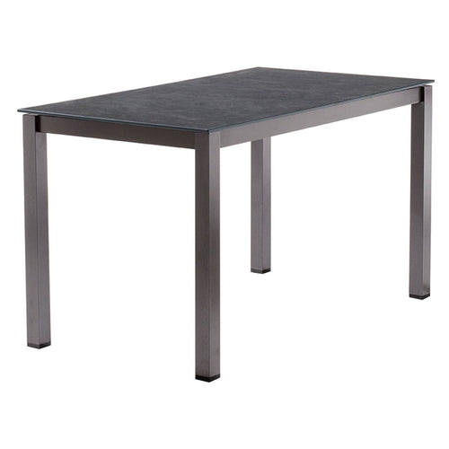 Hagebord 120x80 cm aluminium HPL jerngrå fra Sieger sett forfra