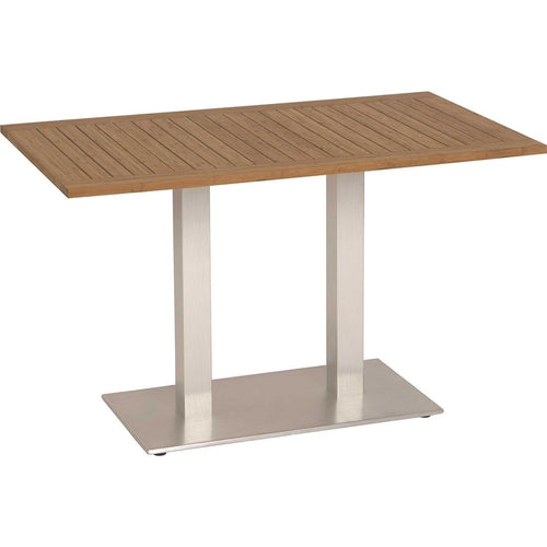 hagebord 130x80 cm aluminium teak stern fra siden