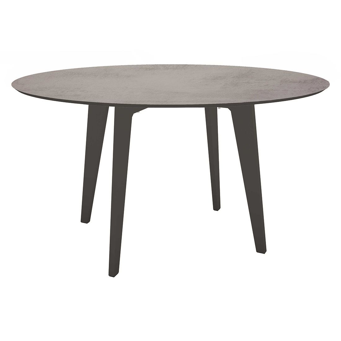 Hagebord Ø134 cm aluminium/Silverstar 2.0 antrasitt fra Stern sett forfra