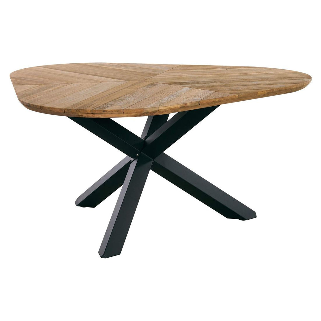 Hagebord 150x160 cm aluminium/resirkulert teak - OUTLIV forfra