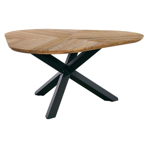 Hagebord 150x160 cm aluminium/resirkulert teak - OUTLIV forfra