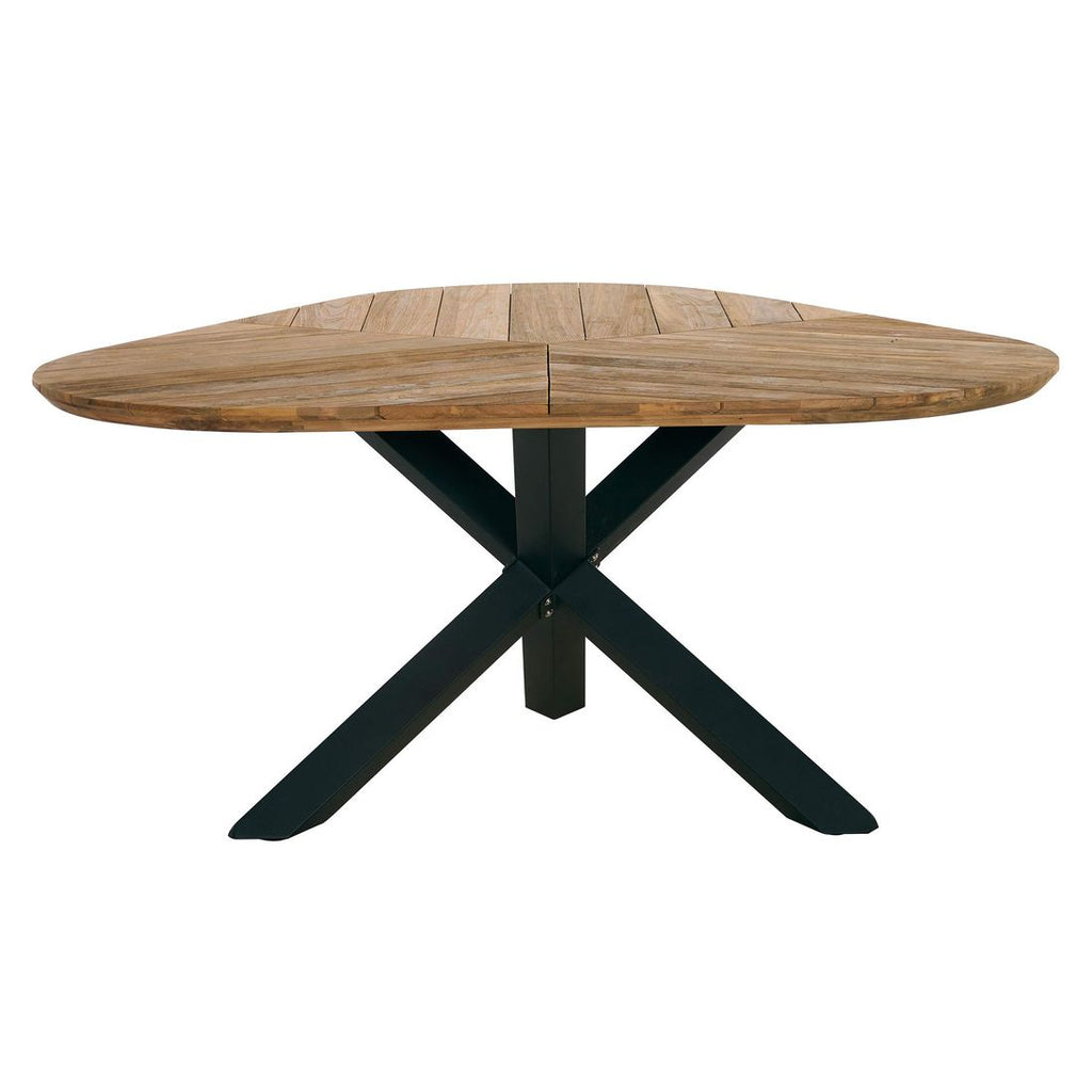 Hagebord 150x160 cm aluminium/resirkulert teak - OUTLIV detalj av bordplate