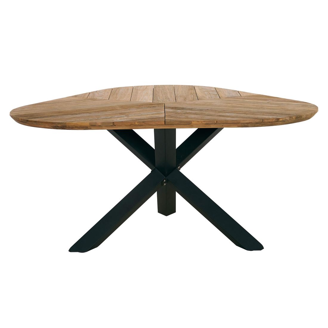 Hagebord 150x160 cm aluminium/resirkulert teak - OUTLIV detalj av bordplate