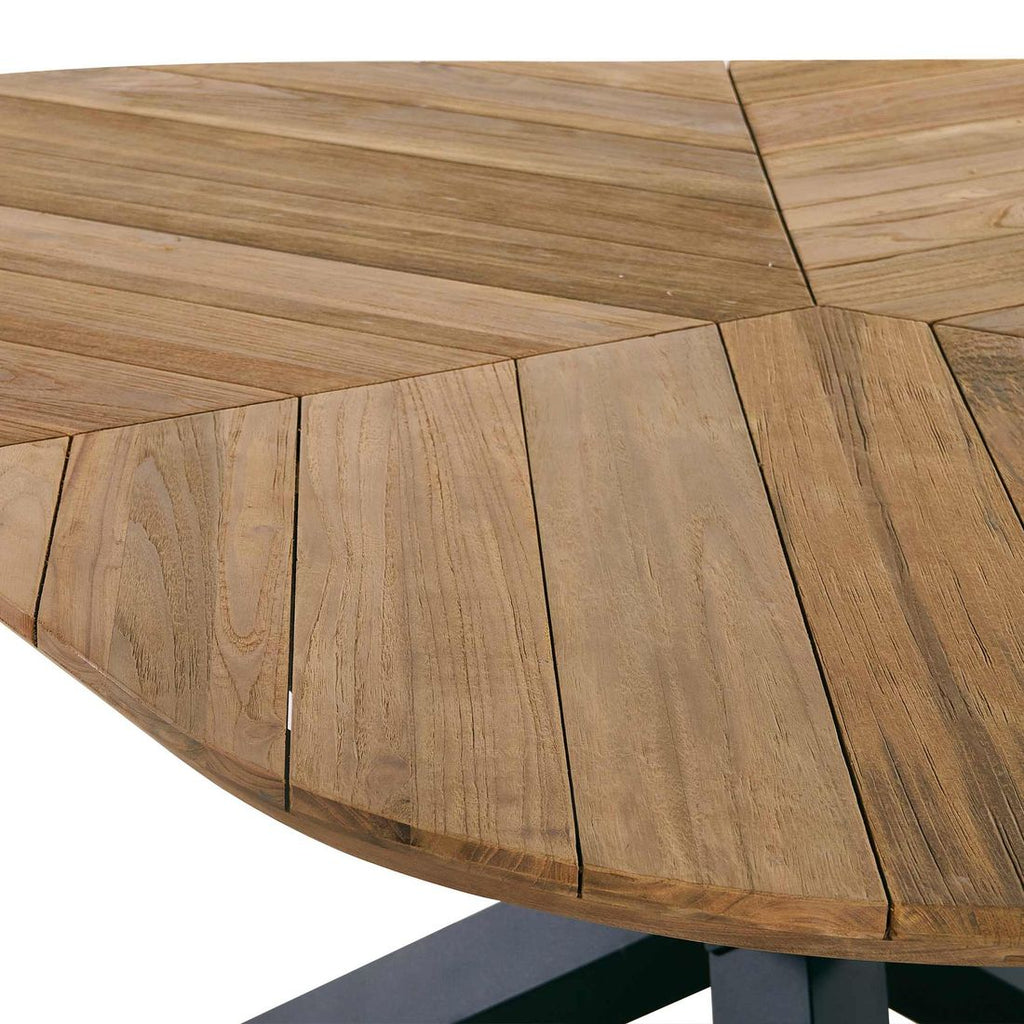 Hagebord 150x160 cm aluminium/resirkulert teak - OUTLIV nærbilde av aluminiumsramme