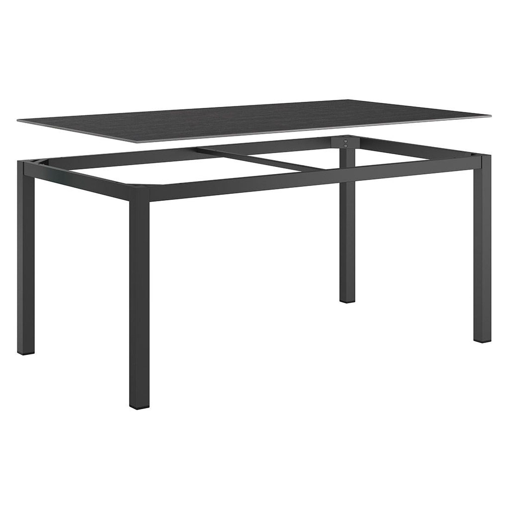 Montert Hagebord 160x90 cm aluminium/Dekton antrasitt i hage