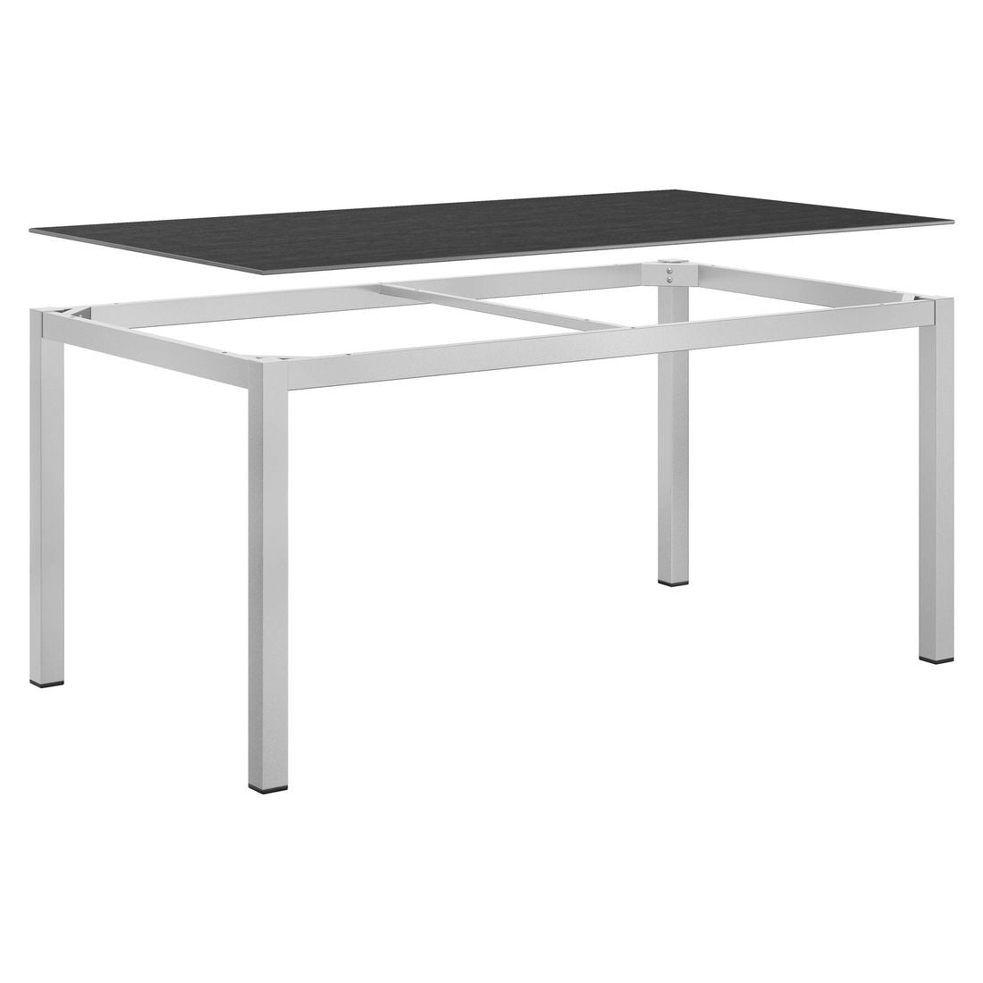 Montert Hagebord 160x90 cm aluminium/Dekton keramikk - OUTLIV på terrasse