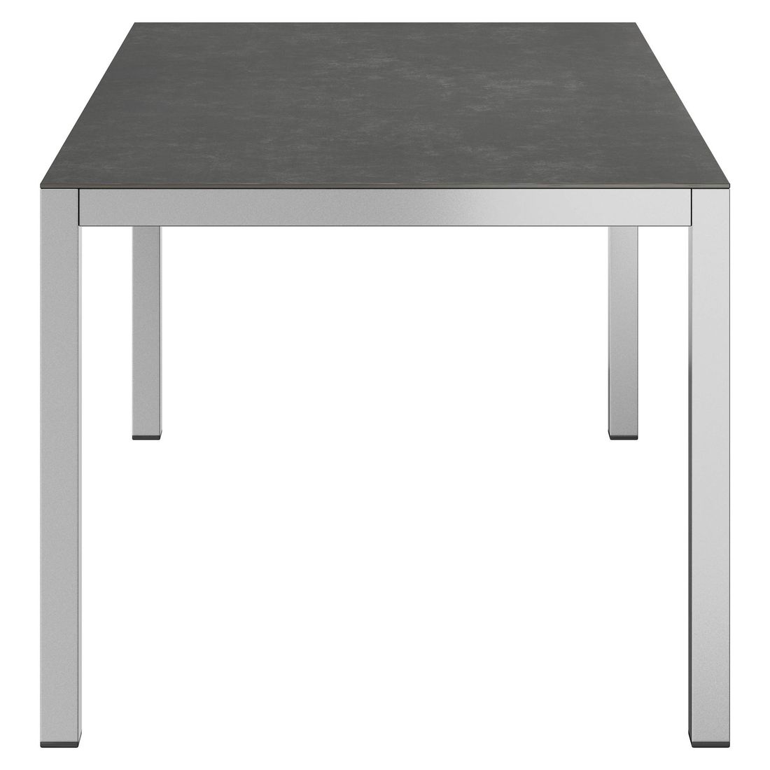 Nærbilde av aluminiumsramme på Hagebord 160x90 cm aluminium glasskeramikk sølv