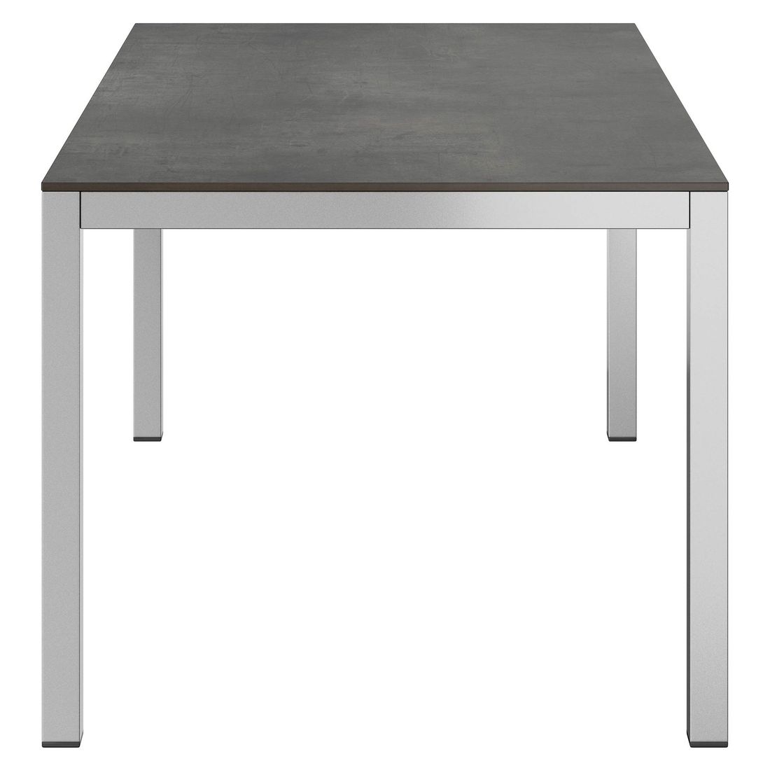Montert Hagebord 160x90 cm aluminium HPL sølv - OUTLIV på terrasse