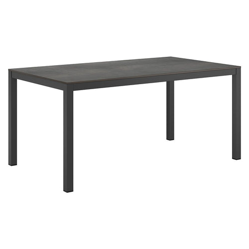 Hagebord 160x90 cm aluminium og HPL antrasitt - OUTLIV forfra
