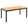 Hagebord 160x90 cm aluminium og teak svart - Stern forside