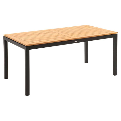 Hagebord 160x90 cm aluminium og teak svart - Stern forside