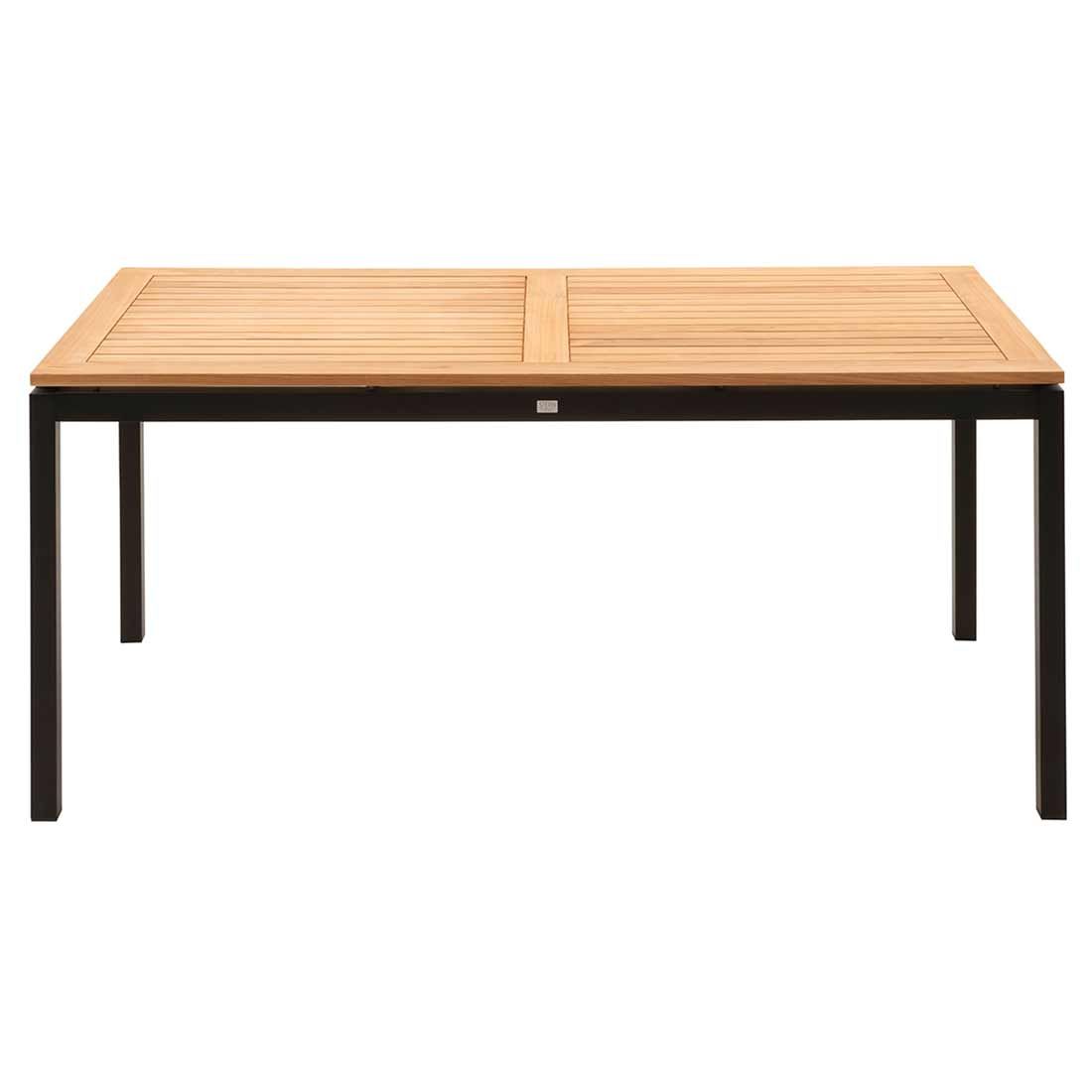 Hagebord 160x90 cm aluminium og teak svart - Stern bakside