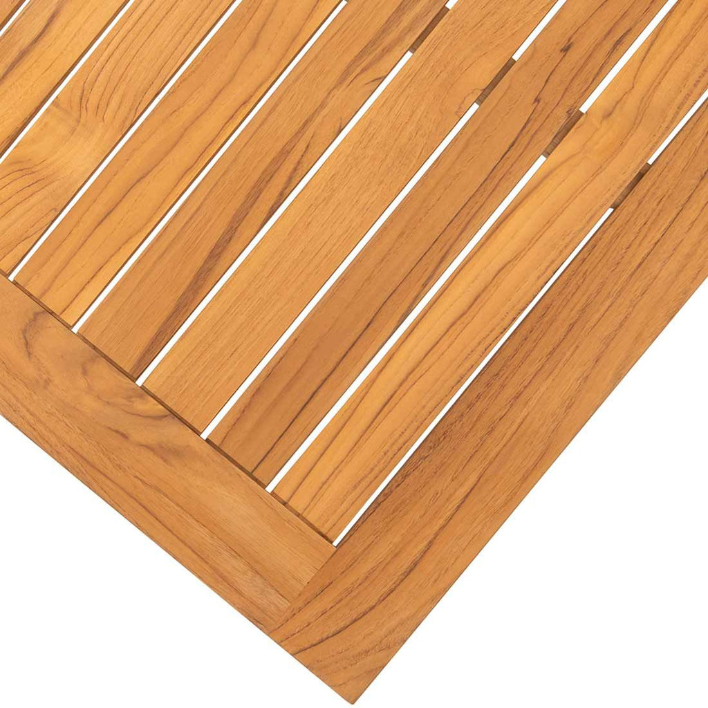 Hagebord 160x90 cm aluminium og teak svart - Stern montert på terrasse