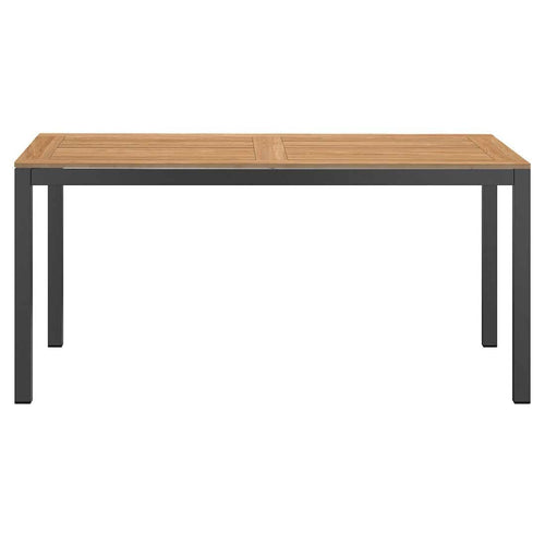 Hagebord 160x90 cm aluminium/teak antrasitt bakside