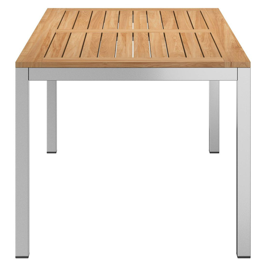 Montert Hagebord 160x90 cm aluminium/teak - OUTLIV på terrasse