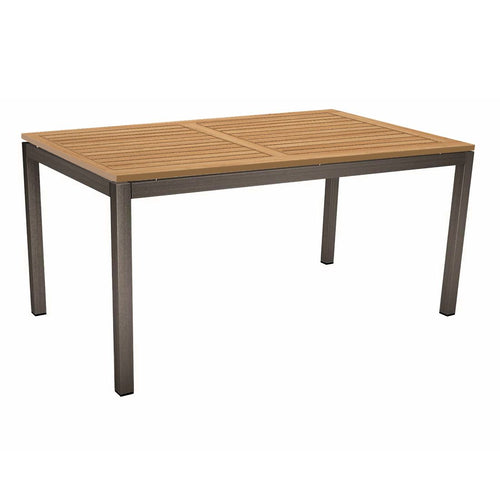 Hagebord 160x90 cm aluminium/teak - Stern forfra