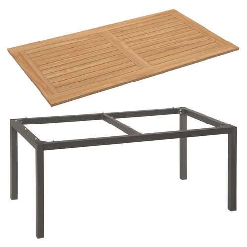 Hagebord 160x90 cm aluminium/teak - Stern bakside
