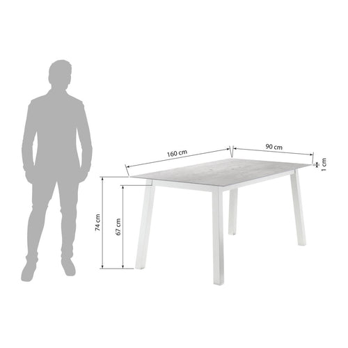 Hagebord aluminium/HPL 160x90 cm grafitt - Sieger bakside