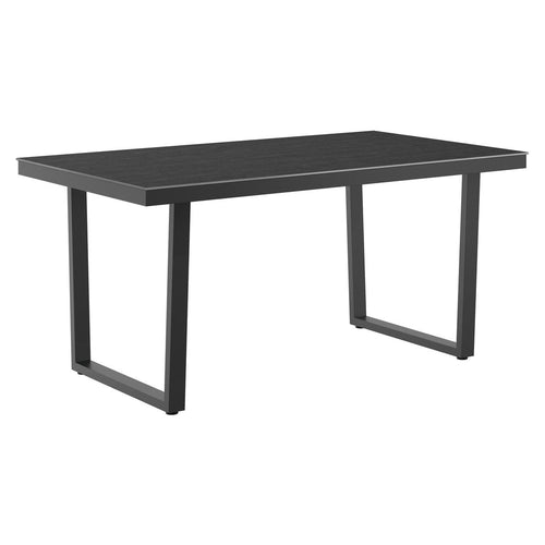 Hagebord 160x90 cm rustfritt stål/Dekton antrasitt forfra