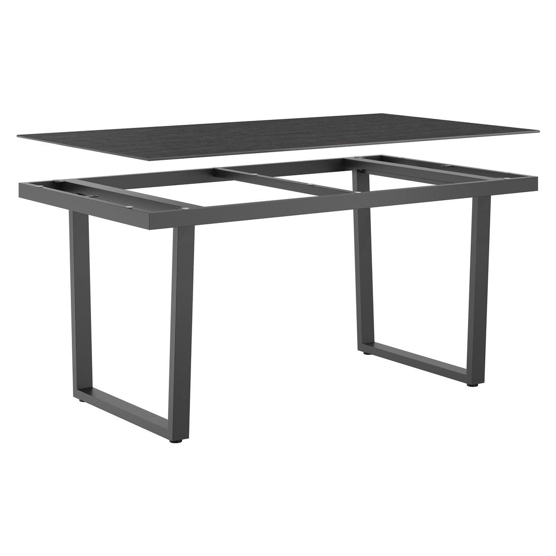 Nærbilde av ben på Hagebord 160x90 cm rustfritt stål/Dekton antrasitt